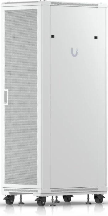 Ubiquiti 42U Rack Cabinet, 19" Rackschrank 42HE, mit Rollen, Glastür, weiß, 1000mm tief