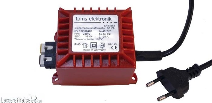 Tams Elektronik Wechselspannungs-Trafo 50 VA 16V 3.125A