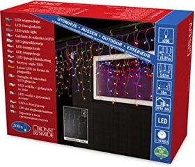 Konstsmide Lichtervorhang Eisregen LED 200x mehrfarbig
