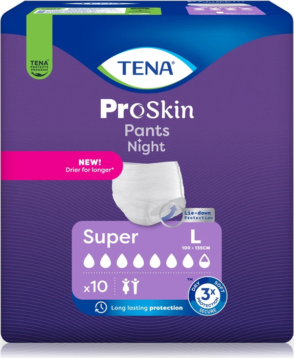 Tena ProSkin Pants Night Super Schutzhose Größe L, 10 Stück