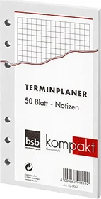 bsb-obpacher Kalender Kompakt Ersatzeinlage, A6, liniert, 50 Blatt