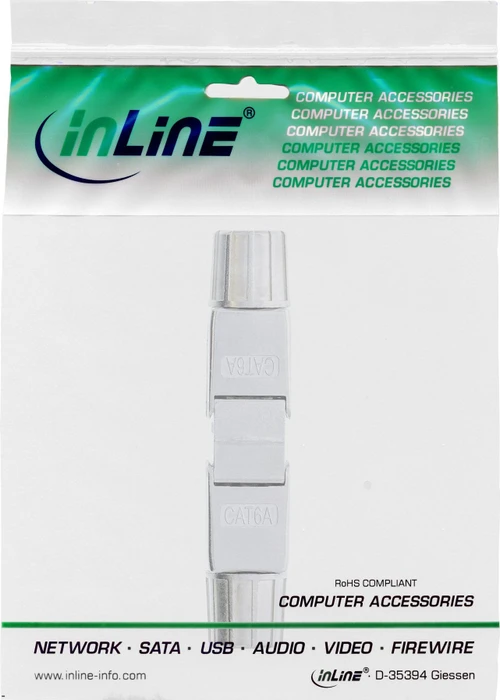 InLine Kabelverbinder RJ-45 Buchse/Verlegekabel Cat.6A, LSA, geschirmt, flach