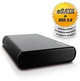 Fantec DB-Alusky U2e, schwarz, USB-B 2.0/eSATA