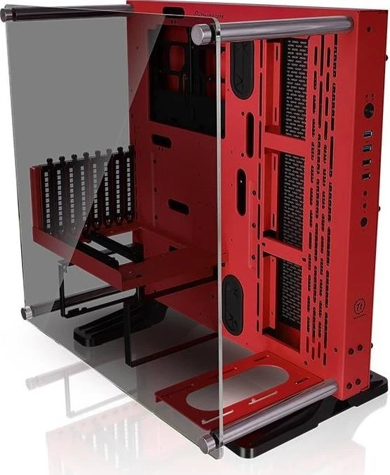 Thermaltake Core P3 Tempered Glass Red Edition, weiß, Glasfenster
