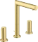 Hansgrohe Axor Uno 3-Loch Waschtischarmatur 200 mit Zerogriffen und Zugstangen-Ablaufgarnitur brushed brass Vorschaubild