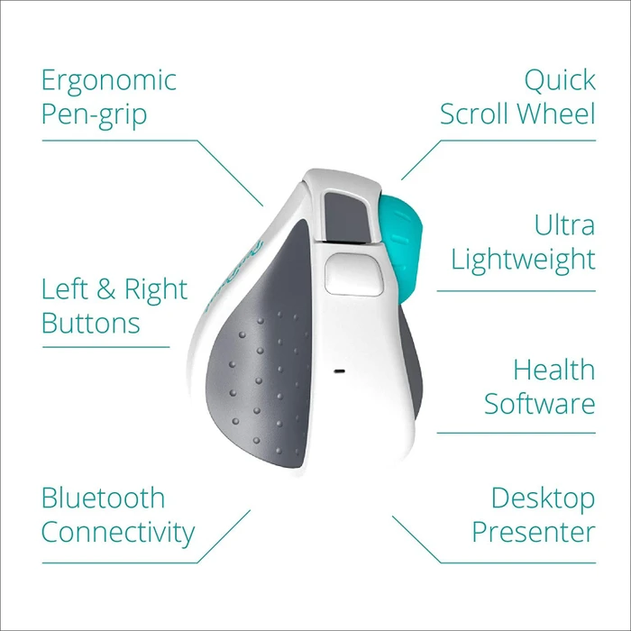 Swiftpoint PenPoint Ergonomic Mouse with Health Software weiß/grau, USB/Bluetooth