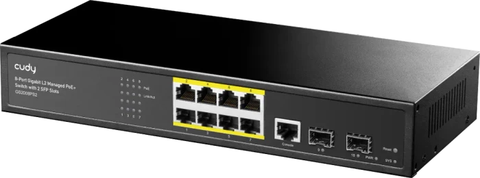 Cudy GS20 Rackmount Gigabit Managed Switch, 8x RJ-45, 2x SFP, 120W PoE+