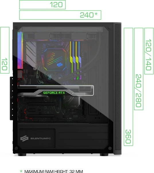 Endorfy SilentiumPC Ventum VT2 TG ARGB, Glasfenster