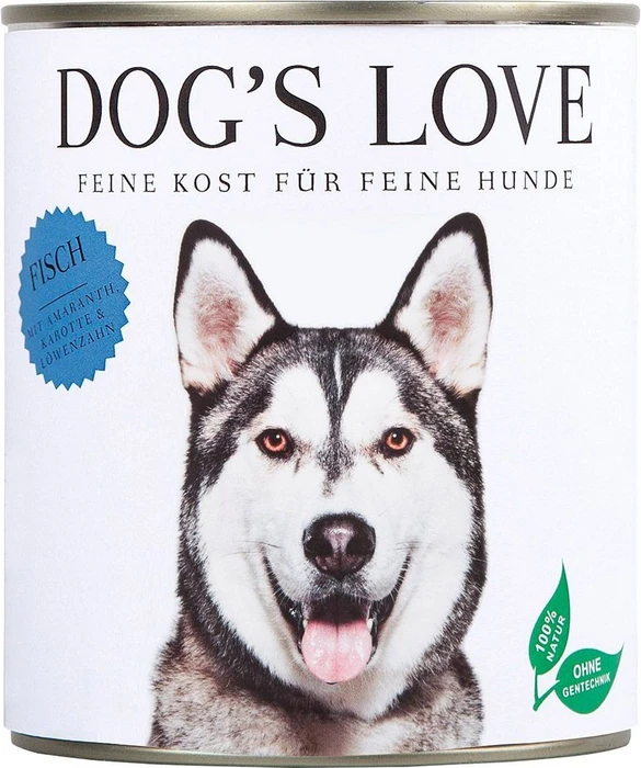 PetCo Dog's Love Classic Fisch mit Amaranth, Karotte und Löwenzahn, 2.40kg (6x 400g)