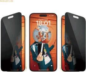 PanzerGlass Privacy Screen Protector Ultra-Wide Fit für Apple iPhone 15 Plus