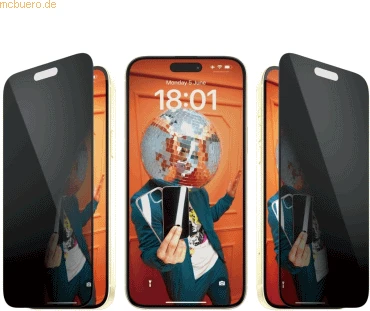 PanzerGlass Privacy Screen Protector Ultra-Wide Fit für Apple iPhone 15 Plus