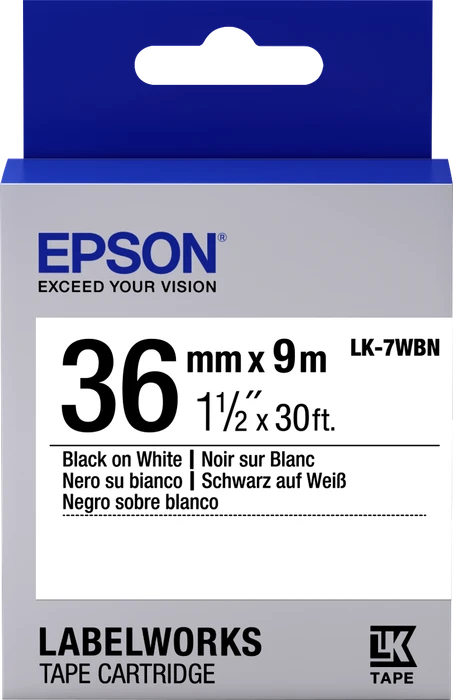 Epson LK-7WBN Beschriftungsband, 36mm, schwarz/weiß