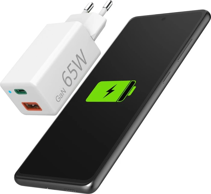 Hama Schnellladegerät GaN 1x USB-C PD 1x USB-A QC Mini-Ladegerät 65W weiß