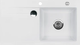 systemceram Stema 90 Einbau Becken rechts mit Ablauffernbedienung satin