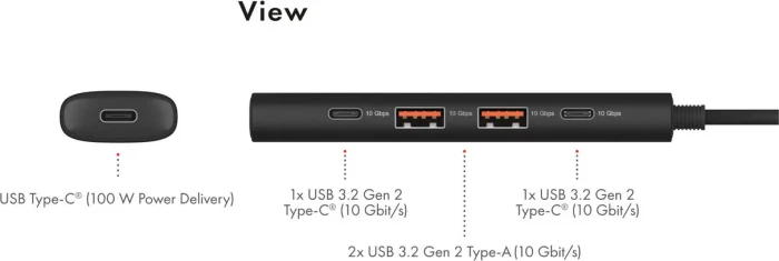 RaidSonic Icy Box IB-HUB1437-CPD 4-Port USB Hub mit Power Delivery, USB-C 3.1 [Stecker]