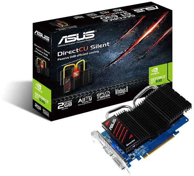 ASUS GeForce GT 630 DirectCU Silent, GT630-DCSL-2GD3, 2GB DDR3, VGA, DVI, HDMI