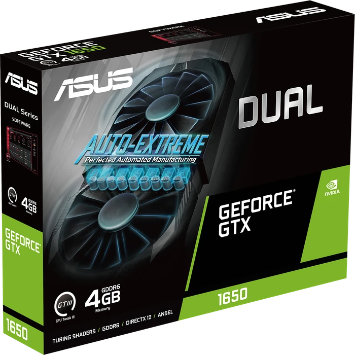 ASUS Dual GeForce GTX 1650 V2, DUAL-GTX1650-4GD6-P-V2, 4GB GDDR6, DVI, HDMI, DP