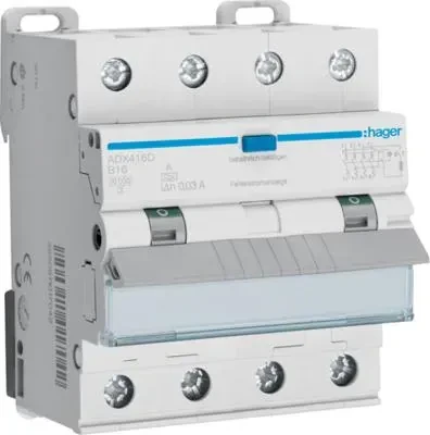 Hager Fehlerstrom-Leitungsschutzschalter 4P 10kA B-16A 30mA Typ A