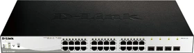 D-Link DGS-1210 Rackmount Gigabit Smart Switch, 24x RJ-45, 4x SFP, 370W PoE+ (DGS-1210-28MP)