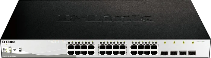 D-Link DGS-1210 Rackmount Gigabit Smart Switch, 24x RJ-45, 4x SFP, 370W PoE+