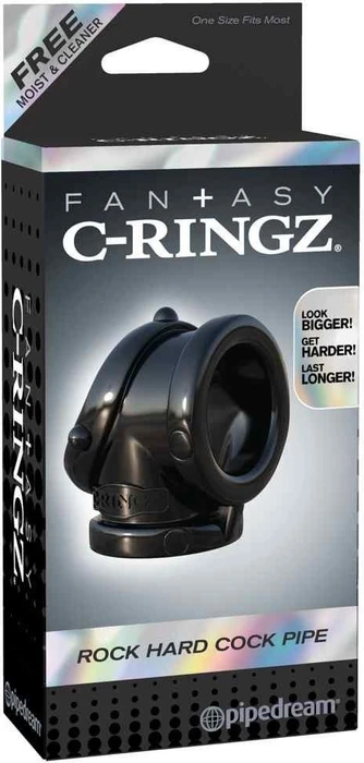 Pipedream Fantasy C-Ringz Rock Hard Cock Pipe Penisring Black