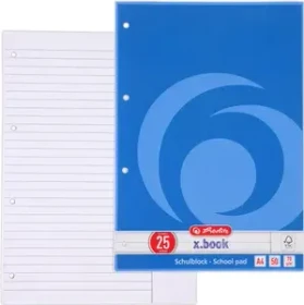 Herlitz x.book Schulblock, A4, Lineatur 25, 50 Blatt
