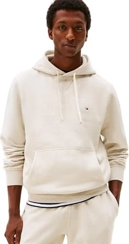 Tommy Hilfiger Seasonal Fleece with Kangaroo Pocket Hoodie heathered oatmilk (Herren)