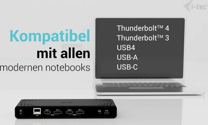 i-tec Universal Dual 4K Display Docking Station + Power Delivery 85W, USB-C 3.0 [Buchse]