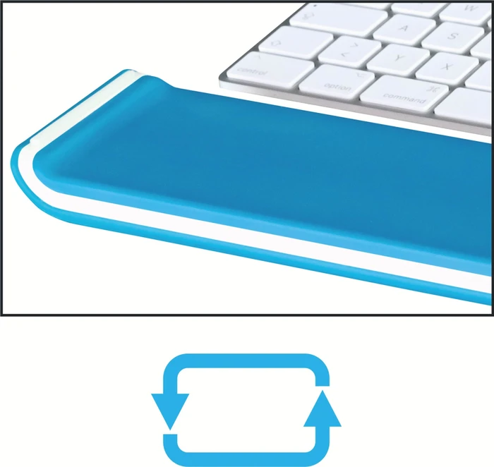 Leitz Ergo WOW höhenverstellbare Handgelenkauflage für Tastatur, blau/weiß