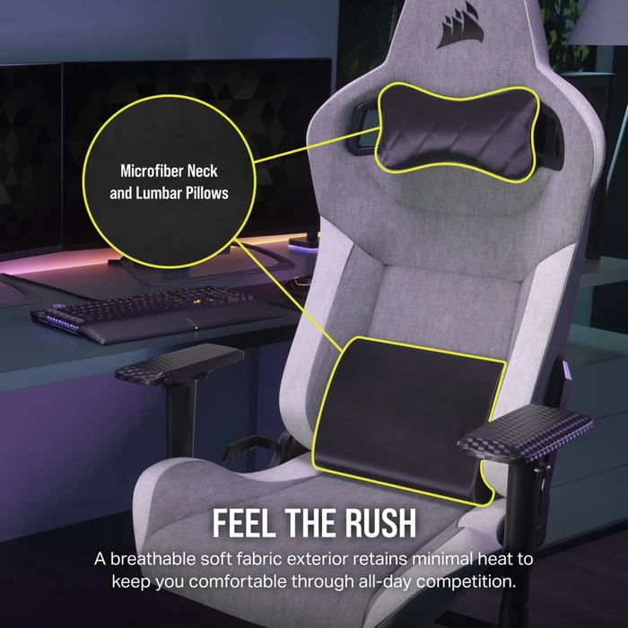 Corsair T3 Rush 2023 Gamingstuhl, grau/weiß