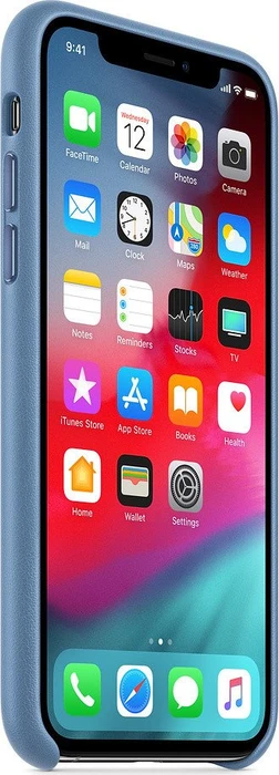 Apple Leder Case für iPhone XS kornblumenblau