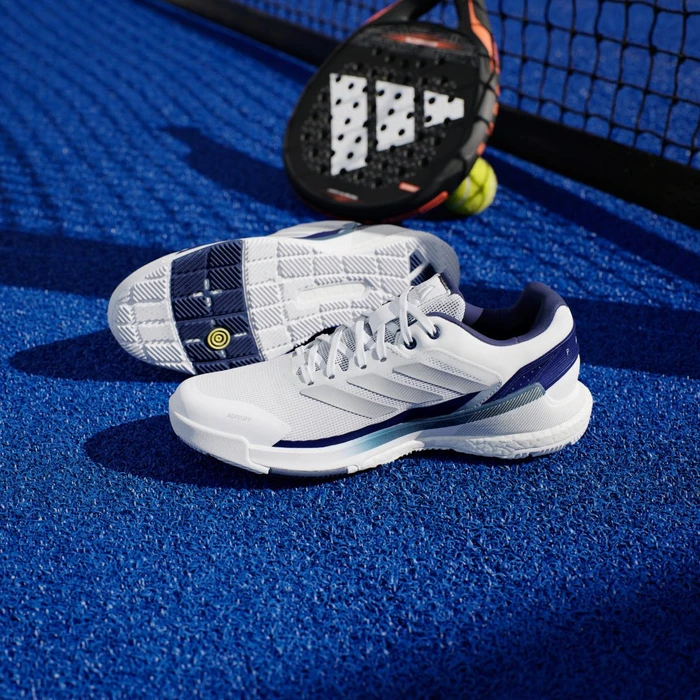 adidas Crazyquick Boost Padel cloud white/silver metallic/dark blue (Herren)