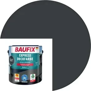 Baufix Express Deckfarbe Wetterschutzfarbe anthrazitgrau, 2.5l (0800877703)