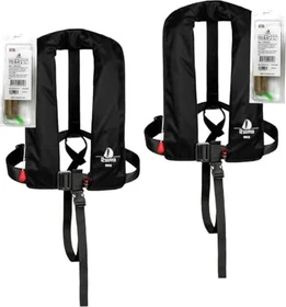 12skipper Automatik Schwimmweste 165N, 4er Set + Wartungskit schwarz
