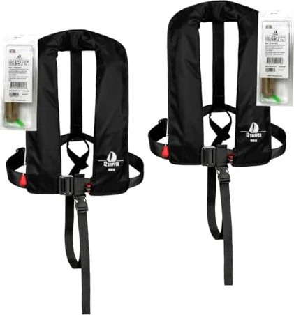 12skipper Automatik Schwimmweste 165N, 4er Set + Wartungskit schwarz