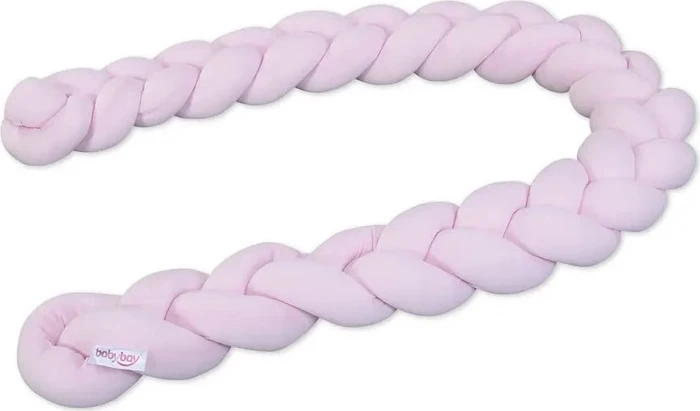 Babybay Jersey geflochten Nestchenschlange 200cm rosé