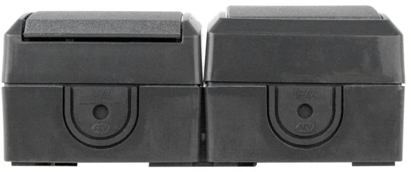 REV Ritter AquaForm Aus-/Wechselschalter + Steckdose AP IP44 waagerecht, anthrazit