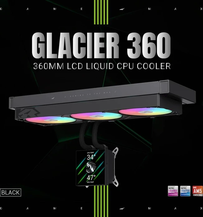 GameMax Glacier 360 BK, schwarz