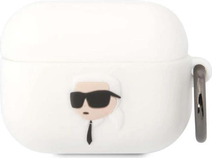 Karl Lagerfeld KLAPRUNIKH AirPods Pro cover white/white Silicone Karl Head 3D