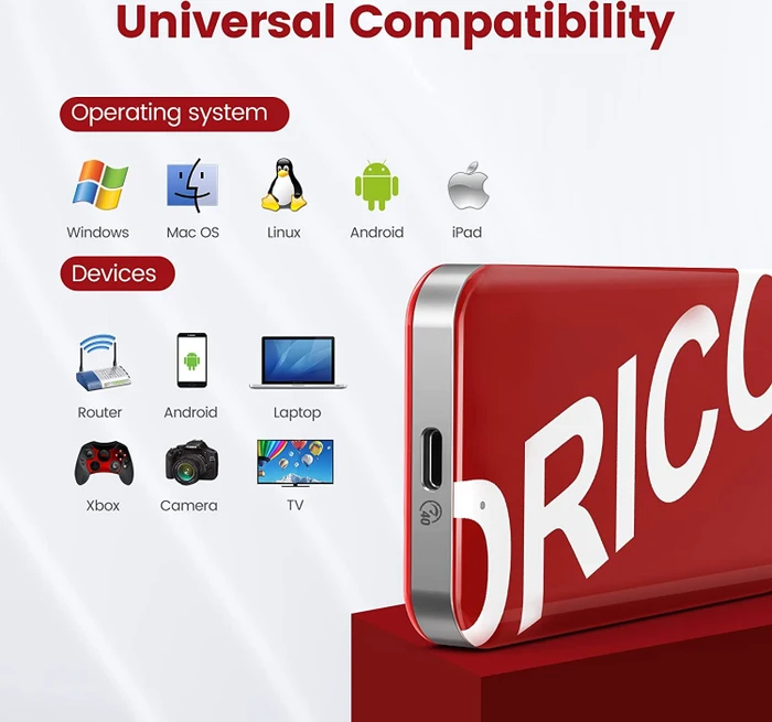 Orico SUPRE-10G SSD, rot, 1TB, USB-C 3.1