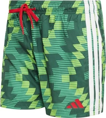 adidas Fussball 13cm Badeshorts semi solar green/better scarlet (Herren)