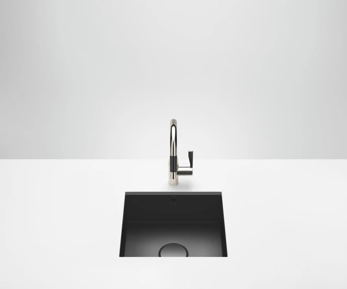 Dornbracht Küchenbecken aus glasiertem Stahl 500x450x175mm Unterbau Becken mittig schwarz matt