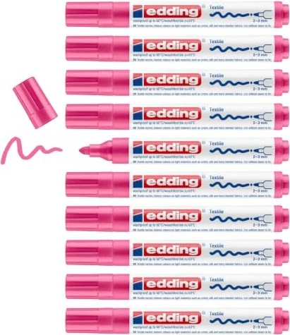 edding 4500 Textilmarker karminrot, 10er-Pack