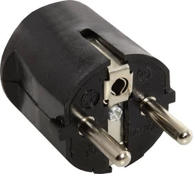 as-Schwabe Schutzkontakt Zentralstecker, schwarz