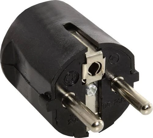 as-Schwabe Schutzkontakt Zentralstecker, schwarz