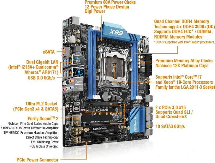 ASRock X99M Extreme4 (Intel 2011-3)