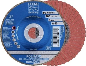 Pferd PFF 100 A-COOL 60 SG INOX+ALU/16.0 POLIFAN Fächerschleifscheibe K60, 100x16mm, 10 Stück