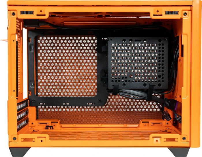 Cooler Master MasterBox NR200P Color Edition Sunset Orange, Glasfenster, Mini-ITX