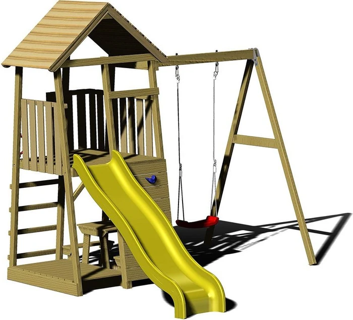 Wendi Toys Spielturm Pelikan mit Rutsche, Schaukel und Kletterwand