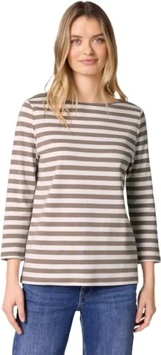 Street One Gestreiftes Shirt langarm light terra mocha (Damen)